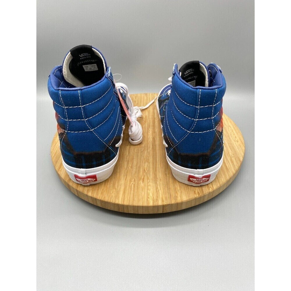 Vans Shoes Mens 9 Womens 10.5 Blue Sk8-Hi Bolt Fire Sneakers High Top Hiking - Picture 4 of 12